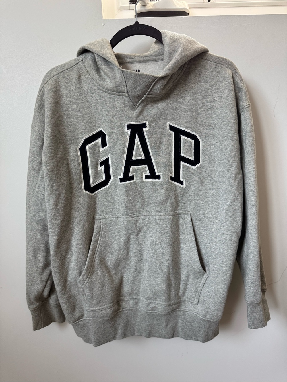 GAP Gray Hoodie with Navy Lettering